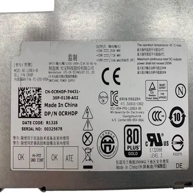 Alt view image 5 of 5 - Almost PC PSU for AIO OptiPlex 9010 2330 9020 200W Power Supply L200EA-00 L200EA-01 F200EU-01 D200EA-00