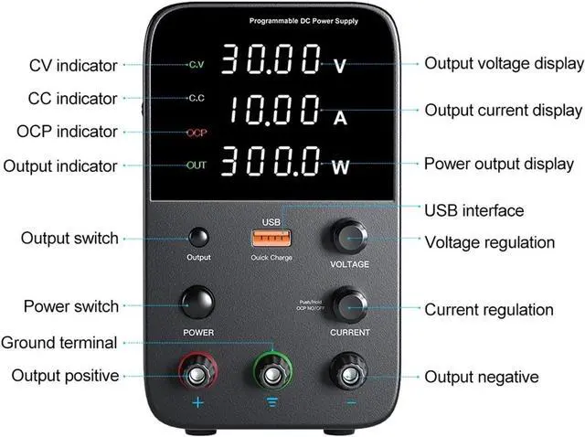Alt view image 5 of 7 - dc Power Supply Adjustable DC Power Supply 30V 10A 60V 5A Lab Power Source Stabilized Power Supply Voltage Regulator Switch 220V (Color : WPS605H 60V 5A)