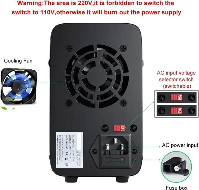 Alt view image 6 of 7 - dc Power Supply Adjustable DC Power Supply 30V 10A 60V 5A Lab Power Source Stabilized Power Supply Voltage Regulator Switch 220V (Color : WPS605H 60V 5A)
