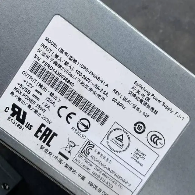 Alt view image 4 of 5 - Almost PSU for CRPS DVR CVR 300W Switching Power Supply DPS-250AB-81A DPS-250AB-81B