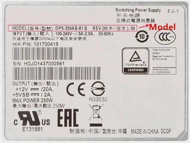 Alt view image 5 of 5 - Almost PSU for CRPS DVR CVR 300W Switching Power Supply DPS-250AB-81A DPS-250AB-81B