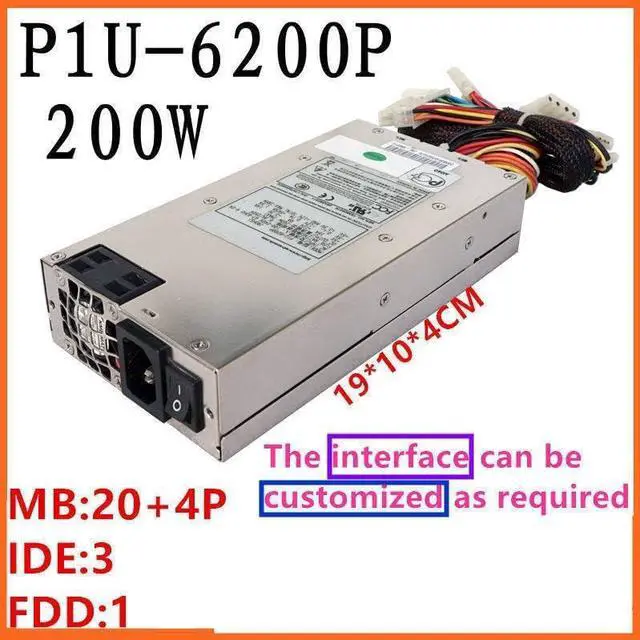 Alt view image 5 of 5 - PSU for ATX 20+4P 1U 200W Power Supply P1U-6200P