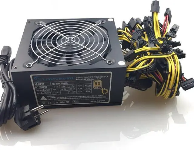 Alt view image 2 of 7 - 1600w Computer Power Supply Mining rig antminer pico PSU asic Bitcoin Miner for rx 470 rx 580 rx 570 rx480 ATX BTC