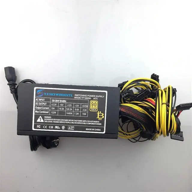 Alt view image 3 of 7 - 1600w Computer Power Supply Mining rig antminer pico PSU asic Bitcoin Miner for rx 470 rx 580 rx 570 rx480 ATX BTC
