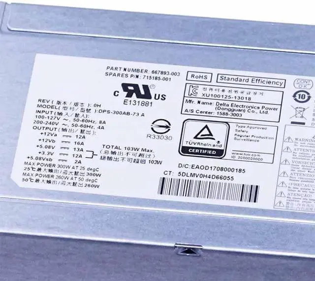 Alt view image 2 of 4 - PSU for 400 480G1 G2 300W Power Supply DPS-300AB-73 A DPS-300AB-72A PCD009 PS-6301-4 PC7036 PS-5301-02 PS-6301-7