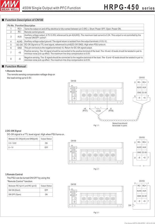 Alt view image 4 of 4 - MW Mean Well HRPG-450-12 12V 37.5A 450W Single Output with PFC Function Power Supply