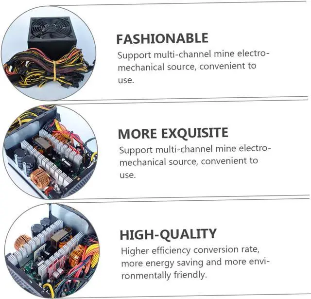 Alt view image 3 of 7 - Power Supply Computer Power Adapter Computer Part Silent Power Source Computer Power Source