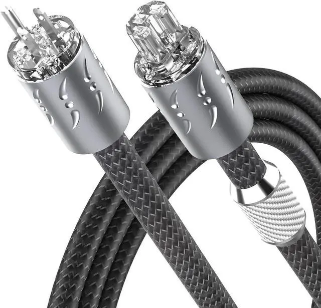 Main image of Viborg Audiophile Power Cable MTR1501, 3.3FT/1M HiFi Power Cord, 16pcs Multiplex Copper Conductor Pure Copper Shielding AC Hi-end Mains Cord with VM512R+VF512R for Power Filter, Turntable, Amp