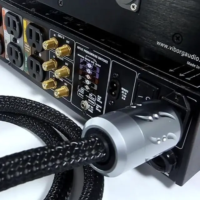 Alt view image 2 of 7 - Viborg Audiophile Power Cable MTR1501, 3.3FT/1M HiFi Power Cord, 16pcs Multiplex Copper Conductor Pure Copper Shielding AC Hi-end Mains Cord with VM512R+VF512R for Power Filter, Turntable, Amp