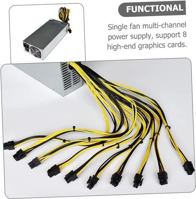 Alt view image 2 of 7 - 2pcs Miner Power Supply Desktop Computer Power Supply Quiet Power Supply Silent Power Source Mining Computer Power Adapter Computer Part Computer Power Source Silent Power Supply