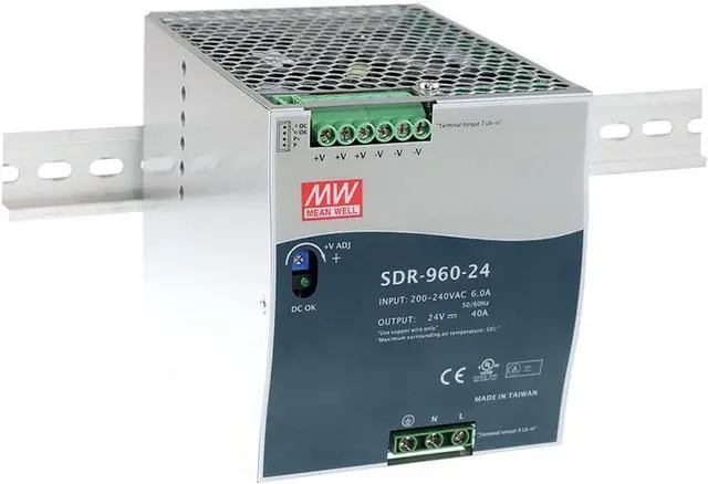 Main image of MW Mean Well SDR-960-48 48V 20A 960W Single Output Industrial DIN Rail with PFC Function Power Supply