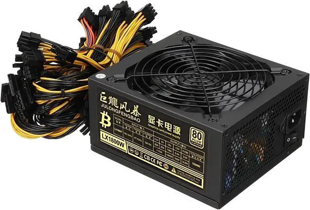 Alt view image 5 of 7 - 2000W Miner Graphics Card Power Supply for Mining 180~240V 80Plus Platinum Certified ATX PSU