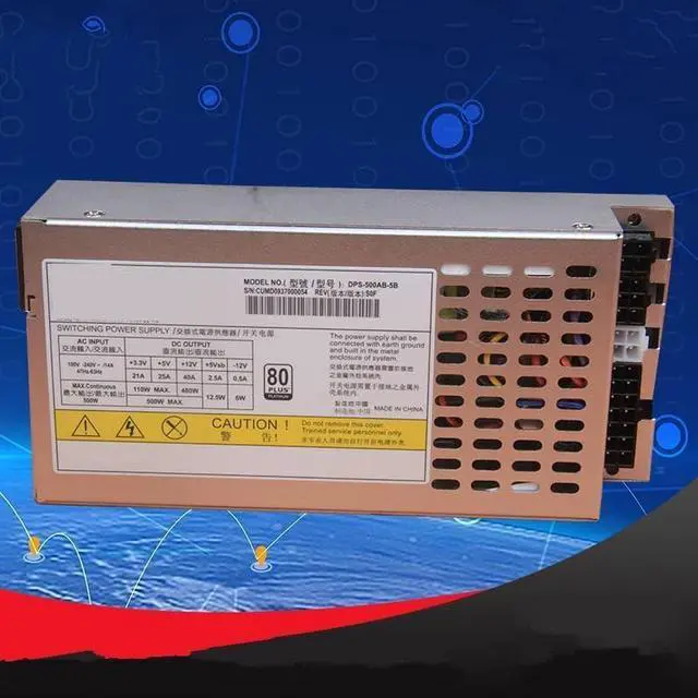 Main image of PSU for 80plus Platinum Itx Flex Small 1U K39 T49 T34 39 R47 44 M41 A35 S3 500W Power Supply DPS-500AB-5B