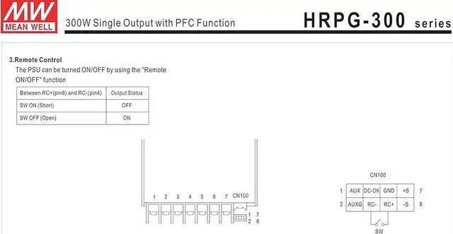 Alt view image 4 of 4 - MW Mean Well HRPG-300-36 36V 9A 324W Single Output with PFC Function Power Supply