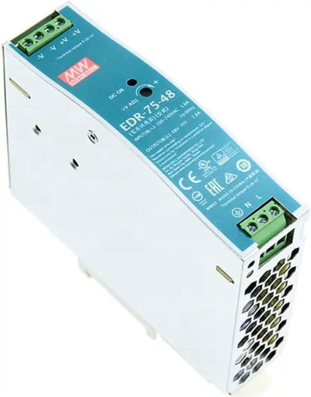 Alt view image 2 of 7 - (12PACK) Mean Well EDR Switch Mode DIN Rail Slim and Economical Power Supply 90 ? 264V Ac Input EDR-75 Series 75W (EDR-75-48)