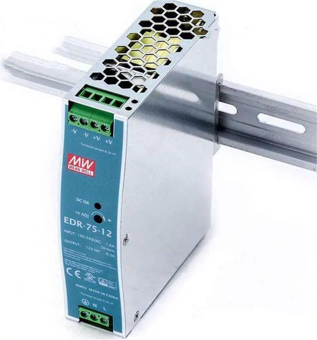 Alt view image 2 of 7 - (12PACK) Mean Well EDR Switch Mode DIN Rail Slim and Economical Power Supply 90 ? 264V Ac Input EDR-75 Series 75W (EDR-75-12)