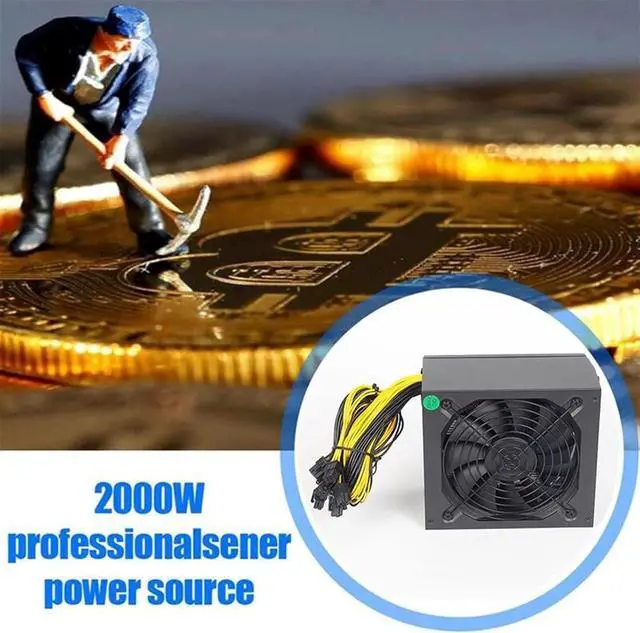 Alt view image 6 of 6 - 2600W 180V-240V ATX ETH Bitcoin Mining Power Supply 95% Efficiency Support 8 Display Cards GPU for PC BTC Bitcoin Miner