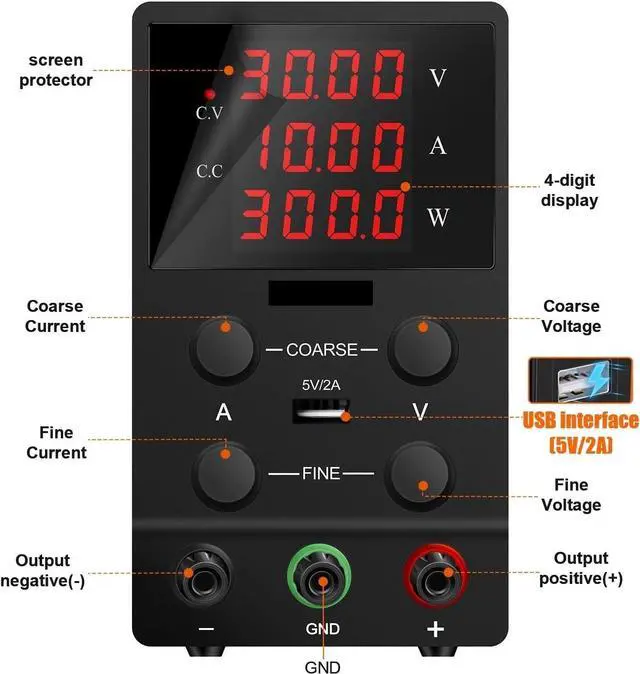 Alt view image 3 of 7 - dc Power Supply 120V/60V/30V 10A / 5A Digits Digital Variable LAB DC Power Supply Adjustable Voltage Regulator Laptop Repair Rework AC 110V/220V (Color : Programmable 120V3A, Size : 220V)