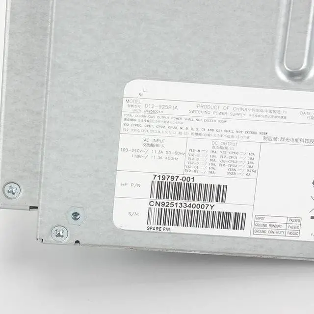 Alt view image 2 of 4 - for Z640 WS Power Supply 925W 719797-001 758468-001 D12-925P1A
