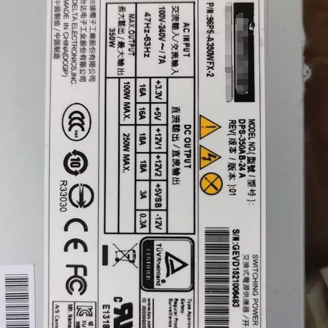 Alt view image 3 of 3 - DPS-350AB-24 A for 350W Small 1U Power Supply for Industrial Computer
