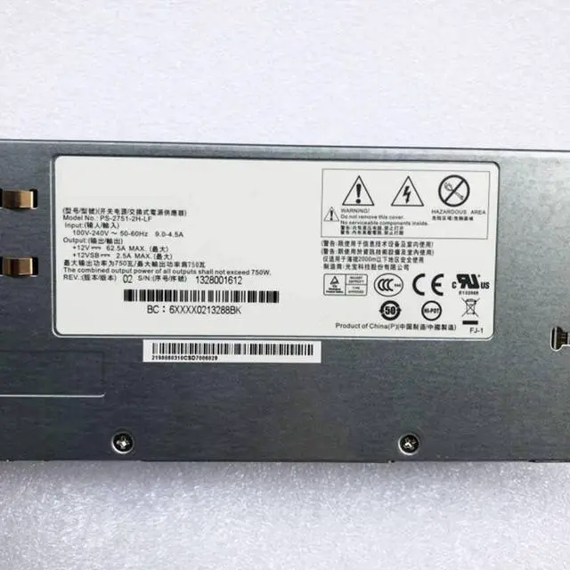 Alt view image 5 of 6 - PSU for RH1288 2285 2288 V2 R520 750W Switching Power Supply PS-2751-2H-LF