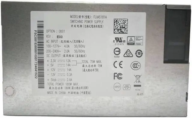 Alt view image 4 of 6 - PSU for Single Mini 1U Switching Power Supply FLXA5181A FLXA5201A FLXA 5181A-001G FSC001