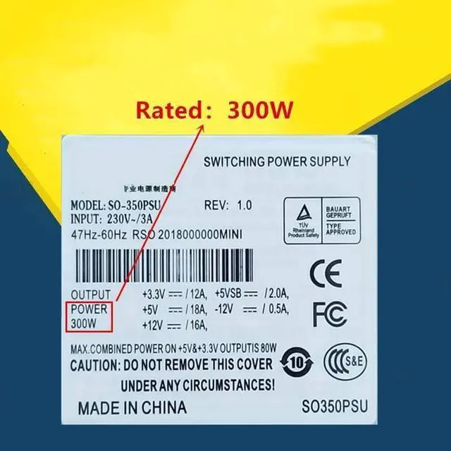 Alt view image 4 of 5 - PSU for Rosor AIO ITX Flex NAS Small 1U 300W Power Supply SO-350PSU