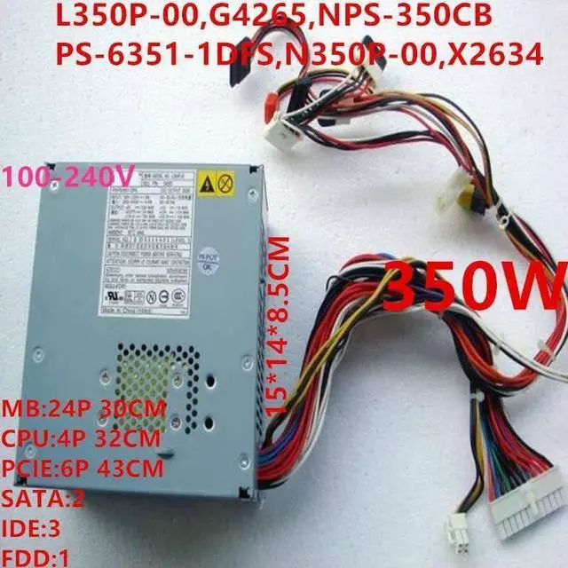 Alt view image 4 of 4 - PSU for 370 8400 Rated 350W Peak 450W Power Supply L350P-00 G4265 NPS-350CB PS-6351-1DFS N350P-00 X2634