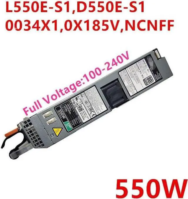 Alt view image 5 of 5 - PSU for R430 R330R340 R440 DS1500 550W Switching Power Supply L550E-S1 D550E-S1 0034X1 0X185V NCNFF 06V43G