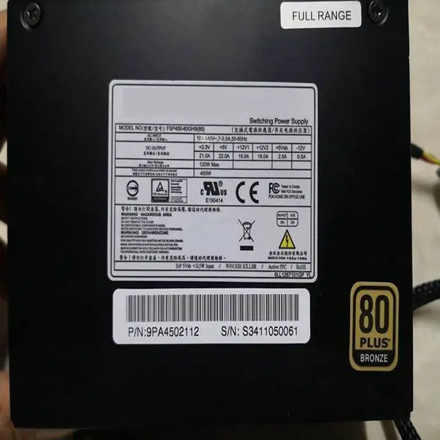 Alt view image 5 of 6 - PSU for FSP 80plus Bronze SFX MS450 450W Switching Power Supply FSP450-60GHS ST45SF FSP350-60GHS