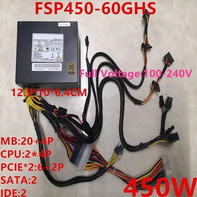 Alt view image 6 of 6 - PSU for FSP 80plus Bronze SFX MS450 450W Switching Power Supply FSP450-60GHS ST45SF FSP350-60GHS