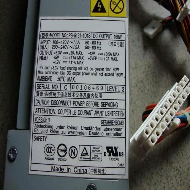 Alt view image 5 of 6 - PSU for 160W Power Supply PS-5161-1D1S PS-5161-1D1 PS-5161-7D PS-5161-7DS PS-5161-7DS2 L161NF3P U270NF3W