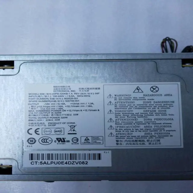 Alt view image 2 of 3 - PSU for Workstations Z200 320W Switching Power Supply DPS-320KB-1 A 502629-001 535799-001