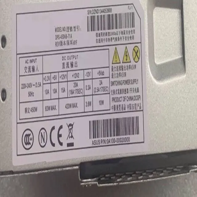 Alt view image 4 of 6 - PSU for M310 M410 M428 M510 M610 10Pin 450W Power Supply FSP450-20TGBAB 20TGBAA DPS-450AB-71 A PCH015 PCG010