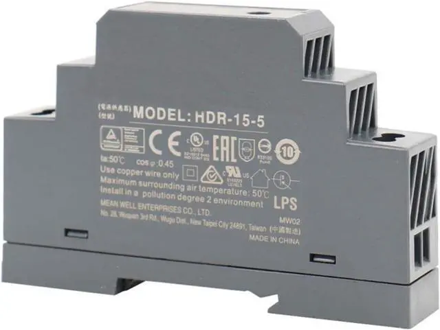 Alt view image 4 of 7 - (12PACK) Mean Well HDR Switch Mode DIN Rail Power Supply 120 ? 370 V Dc, 85 ? 264 V Ac Input HDR-15 Series 15W (HDR-15-5)