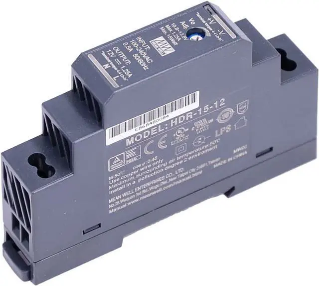 Alt view image 2 of 7 - (12PACK) Mean Well HDR Switch Mode DIN Rail Power Supply 120 ? 370 V Dc, 85 ? 264 V Ac Input HDR-15 Series 15W (HDR-15-12)