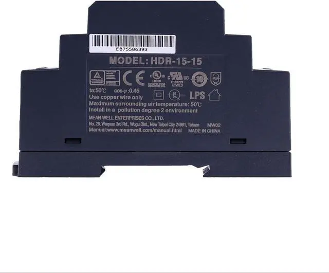 Main image of (12PACK) Mean Well HDR Switch Mode DIN Rail Power Supply 120 ? 370 V Dc, 85 ? 264 V Ac Input HDR-15 Series 15W (HDR-15-15)