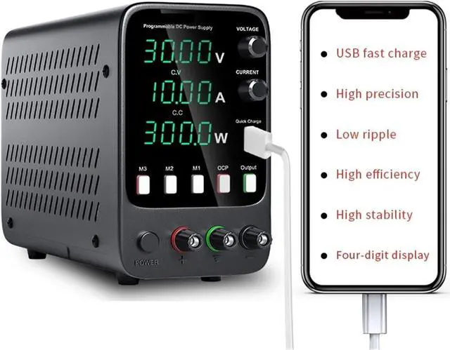 Alt view image 2 of 7 - dc Power Supply USB Laboratory Power Supply 30V, 10A Adjustable DC Power Supply with Memory Function programmable Switching Power Supply (Color : APS3010H)