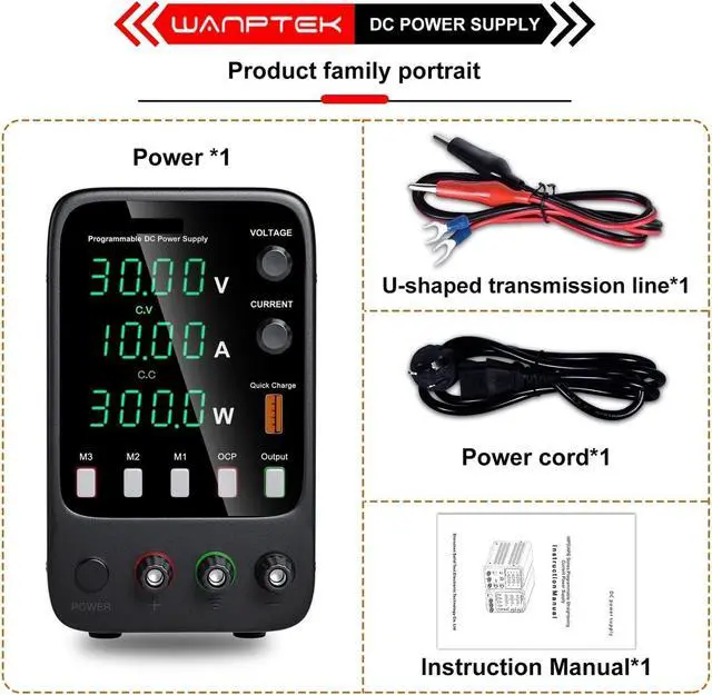 Alt view image 7 of 7 - dc Power Supply USB Laboratory Power Supply 30V, 10A Adjustable DC Power Supply with Memory Function programmable Switching Power Supply (Color : APS3010H)