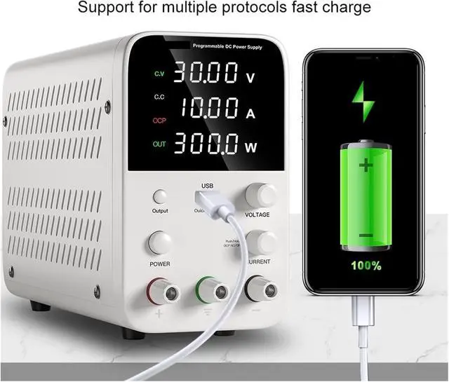 Alt view image 3 of 7 - dc Power Supply Laboratory Workbench Power Supply 30V 10A Adjustable DC Power Supply Programmable Memory Function Switching Power Supply (Color : WPS1203B 120V 3A)