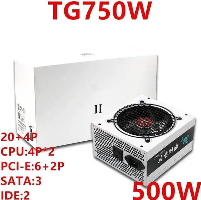 Alt view image 6 of 6 - PC PSU for TG PCI-E Rated 500W Peak 750W Switching Power Supply TG750