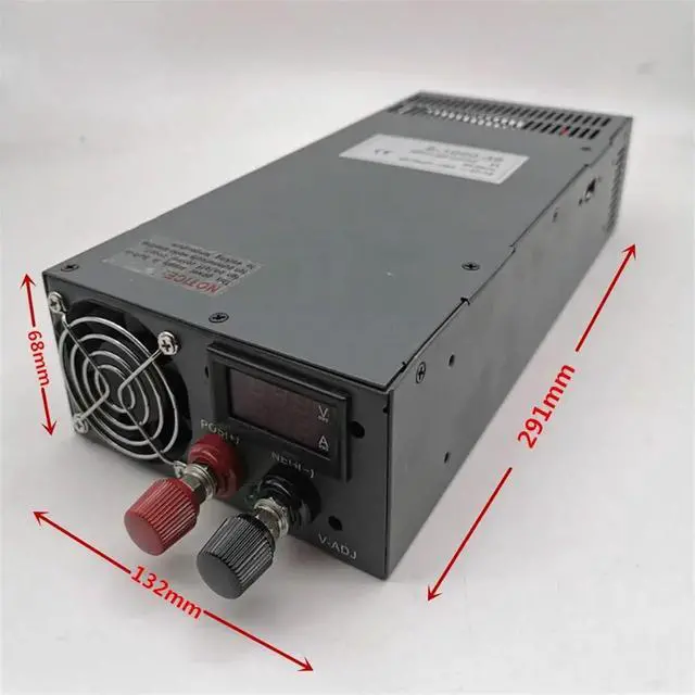 Alt view image 4 of 5 - 0-12V 15V 24V 36V 48V 60V 72V 80V 90V 100V AC DC LED Display Switching Power Supply 1000W 1200W 1500W 2000W(Color:1000W,Size:220VAC_0-90V)