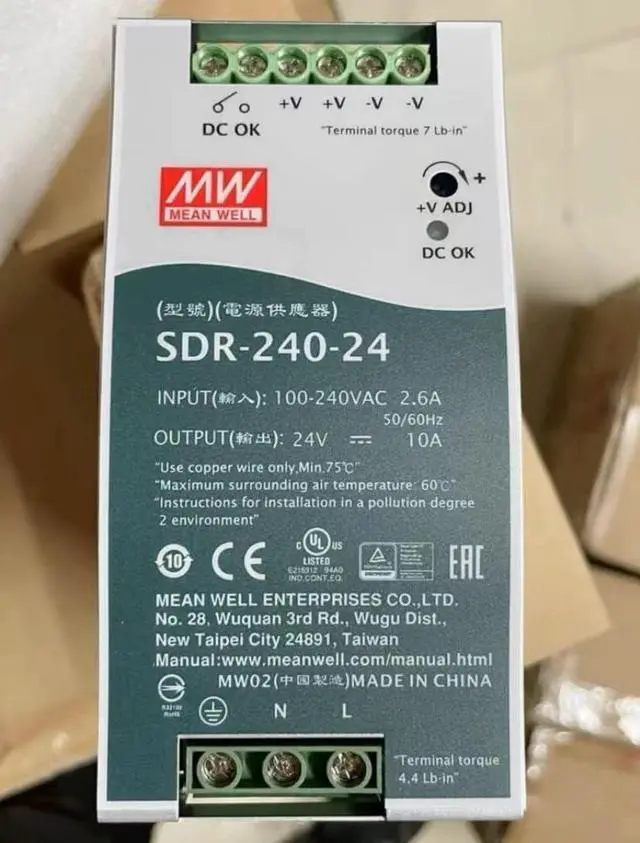 Alt view image 4 of 5 - SDR-240-24 MW rail power supply - (Style: A, Voltage: SDR-240-24)