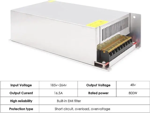 Alt view image 6 of 6 - DC Power Supply 800W Input AC185-264V Output 12/24/36/48V dc Power Supply Switching(70V)