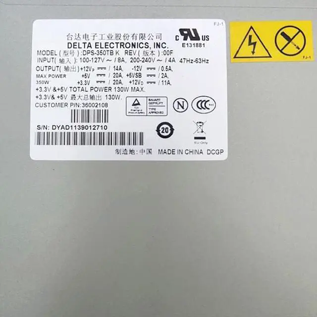 Alt view image 6 of 6 - for Power Supply T168 T468 G7 TS430 350W DPS-350TB K 36002108 Tested