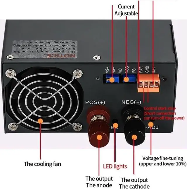 Alt view image 4 of 6 - 1000W Switching Power Supply SK-1000 0-12V 15 24V 36V 48V 60V 80V 110V 220V AC/DC 220VAC Adjustable Voltage High Power (Size : 110V, Color : 0-220V_1000W)
