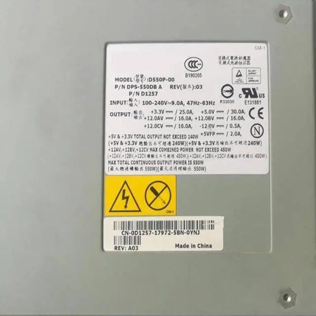 Alt view image 2 of 3 - PSU for 470 550W Power Supply D550P-00 H2370 D1257 U551FF3