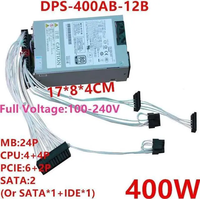 Alt view image 6 of 6 - PSU for Full Module 80plus Gold ITX Flex Small 1U -12V S3 K39 400W Switching Power Supply DPS-400AB-12B