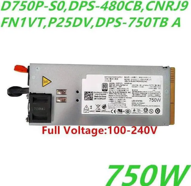 Alt view image 4 of 4 - PSU for T710 R810 R815 R510 R910 750W Power Supply D750P-S0 CNRJ9 FN1VT P25DV DPS-750TB-1 A