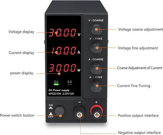 Alt view image 5 of 7 - dc Power Supply Adjustable DC Power Supply 30V 10A LED Lab Power Supply 60V 5A Voltage Regulator Stabilizer Switching Source (Color : 4Digits 60V 5A)